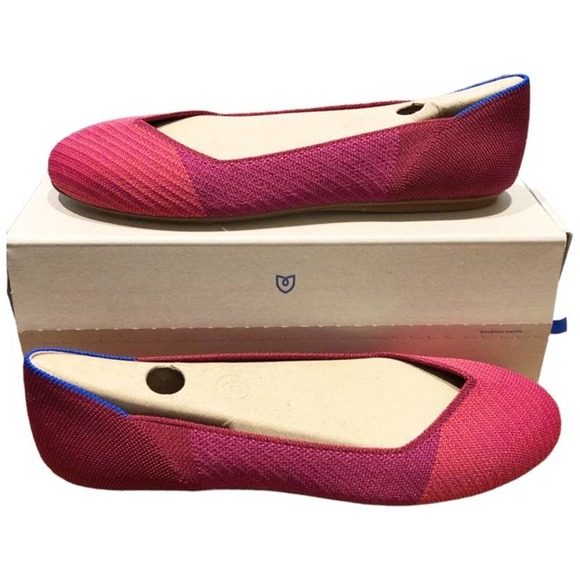 Rothy's Shoes Rothys Size 2 Ballet Flats Pomegranate Pop Pink Colorblock Round Toe Womens